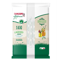 Cannuccia in carta - 14 cm - nero-bianco-avana - imbustata singolarmente - conf. 100 pezzi - Samurai Party - 3641SM - 8003350551705 - DMwebShop
