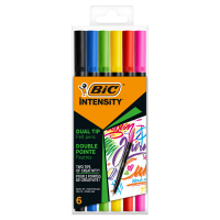 Pennarello Intensity Intense - dual tip brush - colori assortiti - conf. 6 pezzi - Bic - 989694 - 3086123589551 - DMwebShop