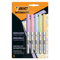 Marcatore Intensity Pastel - indelebile - punta tonda - colori assortiti - conf. 5 pezzi - Bic - 999132 - 3086123454262 - DMwebShop