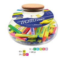 Evidenziatore Video - colori assortiti - boccia 168 pezzi - Tratto - F801500 - 8000825049316 - DMwebShop
