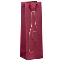 Shopper portabottiglie con manici in corda 12 x 37 x 9 cm rosso - 26652