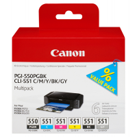 Multipack Serbatoi Originale - PGI-550 PB - CLI-551 - Confezione 6 cartucce - Canon - 6496B005 - 8714574623207 - DMwebShop