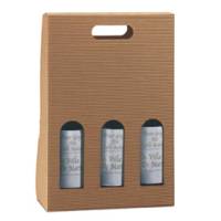 Scatola bottiglie Onda avana - 3 bottiglie - 270 x 90 x 385 mm - conf. 5 pezzi - Scotton - 7768C - 8007402826759 - DMwebShop