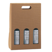 Scatola bottiglie Onda avana - 3 bottiglie - 270 x 90 x 385 mm - conf. 5 pezzi - Scotton - 7768C - 8007402826759 - DMwebShop