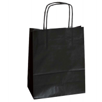 Shopper in carta maniglie cordino - 26 x 11 x 34,5 cm - nero - conf. 25 sacchetti - Mainetti Bags - 047589 - 8029307047589 - DMwebShop