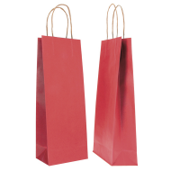 Portabottiglie in carta maniglie cordino - 14 x 9 x 38 cm - rosso - conf. 20 sacchetti - Cartabianca 072222