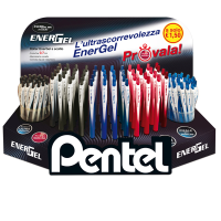 Roller Energel Slim - 0,7 mm - 3 colori assortiti (blu-nero-rosso) - expo 120 pezzi - Pentel - 0022244 - 8006935222441 - DMwebShop