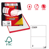 Etichetta adesiva C509 - permanente - 210 x 148,5 mm - 2 etichette per foglio - bianco - scatola 100 fogli A4 - Markin - 210C509 - 8007047022295 - DMwebShop