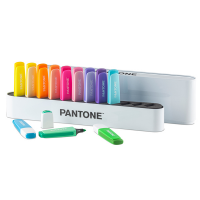 Desk set evidenziatori - punta a scalpello - colori assortiti - conf. 12 pezzi - Pantone - PT 84010410 - 8059484010410 - DMwebShop