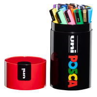Marcatore Uni Posca PC5M - con coperchio rosso - punta media - colori assortiti - gift box 18 pezzi - Uni Mitsubishi - M 84008547 - 8059484008547 - DMwebShop