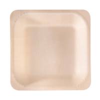 Piatto piano monouso - quadrato - 14,5 x 14,5 cm - legno - colore naturale - conf. 50 pezzi - Signor Bio - WPS001BIO50B - 8055715782491 - DMwebShop
