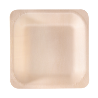 Piatto piano monouso - quadrato - 14,5 x 14,5 cm - legno - colore naturale - conf. 50 pezzi - Signor Bio - WPS001BIO50B - 8055715782491 - DMwebShop