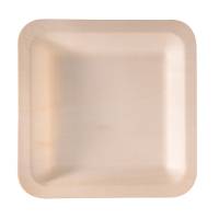 Piatto piano monouso - quadrato - 21,5 x 21,5 cm - legno - colore naturale - conf. 50 pezzi - Signor Bio - WPS002BIO50B - 8055715782507 - DMwebShop