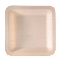 Piatto piano monouso - quadrato - 21,5 x 21,5 cm - legno - colore naturale - conf. 50 pezzi - Signor Bio - WPS002BIO50B - 8055715782507 - DMwebShop