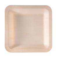 Piatto piano monouso - quadrato - 21,5 x 21,5 cm - legno - colore naturale - conf. 50 pezzi - Signor Bio - WPS002BIO50B - 8055715782507 - DMwebShop