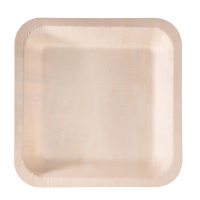 Piatto piano monouso - quadrato - 25 x 25 cm - legno - colore naturale - conf. 50 pezzi - Signor Bio - WPS003BIO50B - 8055715782514 - DMwebShop