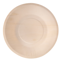 Piatto piano monouso - rotondo - Ø 21,5 cm - legno - colore naturale - conf. 50 pezzi - Signor Bio - WPC001BIO50B - 8055715782460 - DMwebShop