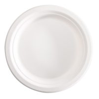 Piatto piano monouso - rotondo - Ø 18 cm - in canna da zucchero - conf. 50 pezzi - Signor Bio - BPC002BIO50F - 8055715784136 - DMwebShop