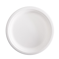 Piatto piano monouso - rotondo - Ø 23 cm - canna da zucchero - bianco - conf. 50 pezzi - Signor Bio - BPC003BIO50F - 8055715784129 - DMwebShop