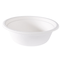 Coppetta monouso - per dessert - rotondo - Ø 13,5 cm - 390 ml - canna da zucchero - bianco - conf. 50 pezzi - Signor Bio - BBC001BIO50B - 8055715780022 - DMwebShop