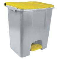 Contenitore mobile Ecoconti - a pedale - 60 lt - plastica riciclata - grigio-giallo - Medial International - 912676 - 8056324539186 - DMwebShop