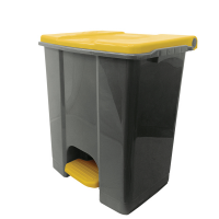 Contenitore mobile Ecoconti - a pedale - 60 lt - plastica riciclata - grigio-giallo - Medial International - 912676 - 8056324539186 - DMwebShop