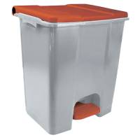 Contenitore mobile Ecoconti - a pedale - 60 lt - plastica riciclata - grigio-rosso - Medial International - 912677 - 8056324539193 - DMwebShop