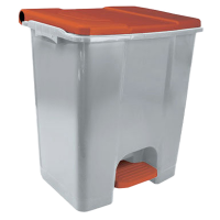 Contenitore mobile Ecoconti - a pedale - 60 lt - plastica riciclata - grigio-rosso - Medial International - 912677 - 8056324539193 - DMwebShop