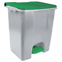 Contenitore mobile Ecoconti - a pedale - 60 lt - plastica riciclata - grigio-verde - Medial International - 912678 - 8056324539209 - DMwebShop