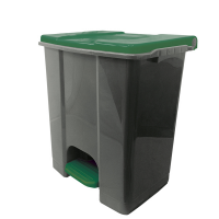 Contenitore mobile Ecoconti - a pedale - 60 lt - plastica riciclata - grigio-verde - Medial International - 912678 - 8056324539209 - DMwebShop