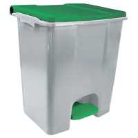 Contenitore mobile Ecoconti - a pedale - 60 lt - plastica riciclata - grigio-verde - Medial International - 912678 - 8056324539209 - DMwebShop
