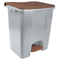 Contenitore mobile Ecoconti - a pedale - 60 lt - plastica riciclata - grigio-marrone - Medial International - 912679 - 8056324539216 - DMwebShop