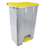 Contenitore mobile Ecoconti - a pedale - 80 lt - plastica riciclata - grigio-giallo - Medial International - 912876 - 8056324539322 - DMwebShop