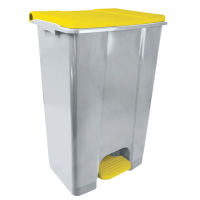 Contenitore mobile Ecoconti - a pedale - 80 lt - plastica riciclata - grigio-giallo - Medial International - 912876 - 8056324539322 - DMwebShop