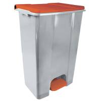 Contenitore mobile Ecoconti - a pedale - 80 lt - plastica riciclata - grigio-rosso - Medial International - 912877 - 8056324539339 - DMwebShop