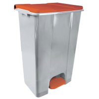 Contenitore mobile Ecoconti - a pedale - 80 lt - plastica riciclata - grigio-rosso - Medial International - 912877 - 8056324539339 - DMwebShop