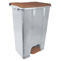 Contenitore mobile Ecoconti - a pedale - 80 lt - plastica riciclata - grigio-marrone - Medial International - 912879 - 8056324539353 - DMwebShop