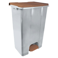 Contenitore mobile Ecoconti - a pedale - 80 lt - plastica riciclata - grigio-marrone - Medial International - 912879 - 8056324539353 - DMwebShop