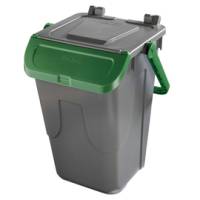 Contenitore portarifiuti Ecology - con sportello e maniglione - 35 lt - grigio-verde - Mobil Plastic - Mobilplastic - 11-35GRB-VES - 11/35GRB-VES - 8004331113530 - DMwebShop