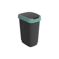 Pattumiera con coperchio basculante - 25 lt - PPL - nero-verde scuro - Rotho - F600312 - 7610859246677 - DMwebShop