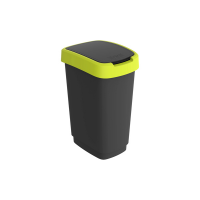 Pattumiera con coperchio basculante - 25 lt - PPL - nero-verde lime - Rotho - F600311 - 7610859246684 - DMwebShop