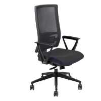Seduta operativa Nereide NDAE - con braccioli fissi - nero - Unisit - NDAE/BRP/IN - DMwebShop