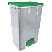 Contenitore mobile Ecoconti a pedale 80 lt plastica riciclata grigio verde - 27494