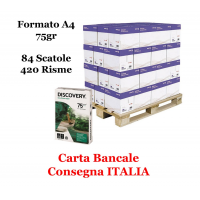 Carta Bianca Discovery 75 - A4 - 75 gr - 500 fogli (bancale da 420 risme) - Discovery - 75A4-bancale400r - 5602024083271 - DMwebShop