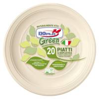 Piatto frutta monouso rotondo diametro 17 cm Mater Bi avorio Green Dopla 45027 - 23059