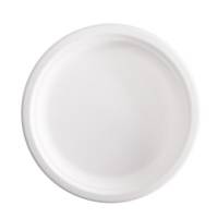 Piatto piano monouso rotondo diametro 23 cm canna da zucchero bianco Signor Bio BPC003BIO50F - 27215