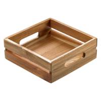 Cassetta per alimenti - 20 x 20 x 7 cm - legno di acacia - Leone - S5003 - 8024112632012 - DMwebShop