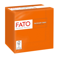 Tovagliolo carta - 24 x 24 cm - 2 veli arancio - conf. 100 pezzi - Fato - 82544003 - 8000664523343 - DMwebShop