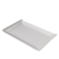 Piatto rettangolare - 23 x 14 x 2,6 cm - melamina - bianco - Leone - T8157 - 8024112005953 - DMwebShop