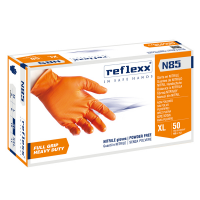 Guanti in nitrile N85 - ultra resistenti - taglia XL - arancione - conf. 50 pezzi - Reflexx - N85/XL(10) - 8032891633816 - DMwebShop